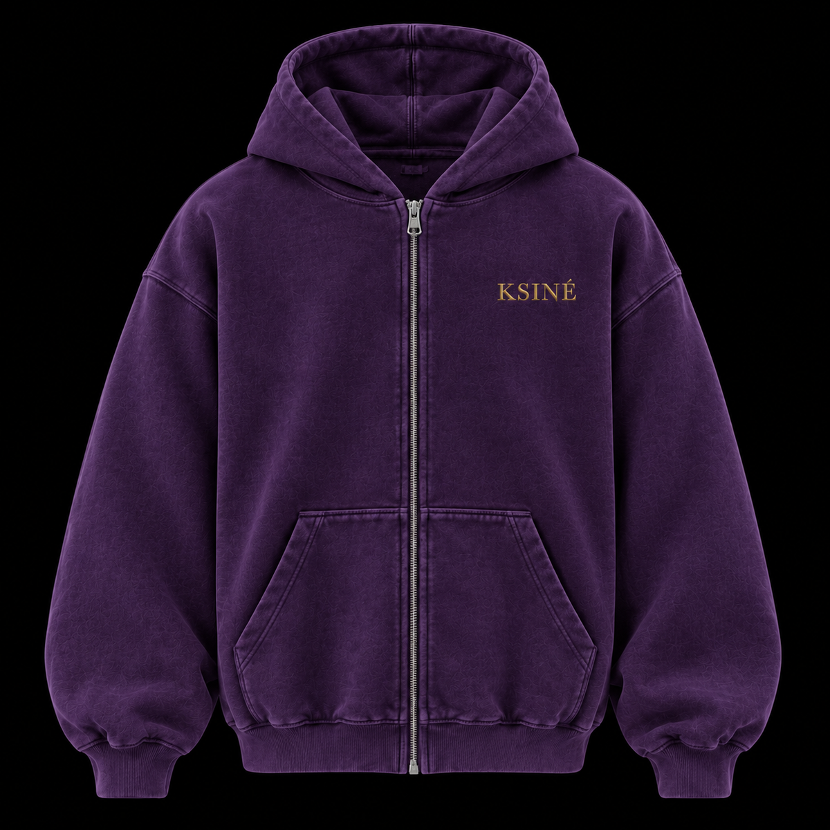 KSINE SIGNATURE ZIP UP- PLUM PURP.